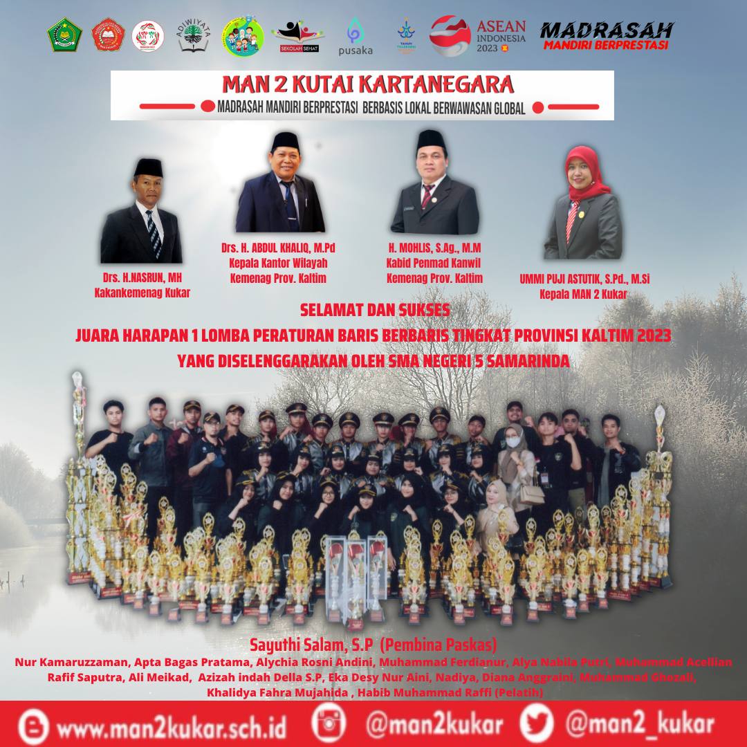 MAN 2 Kukar Raih Juara Harapan 1 Lomba Peraturan Baris Berbaris Tingkat Provinsi
